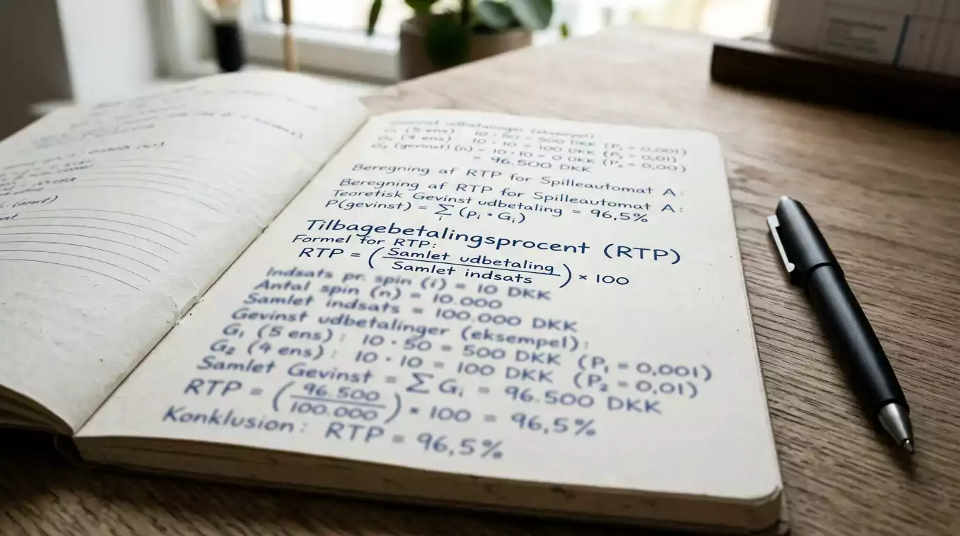 Nærfoto af håndskrevet matematik med procenter og tal